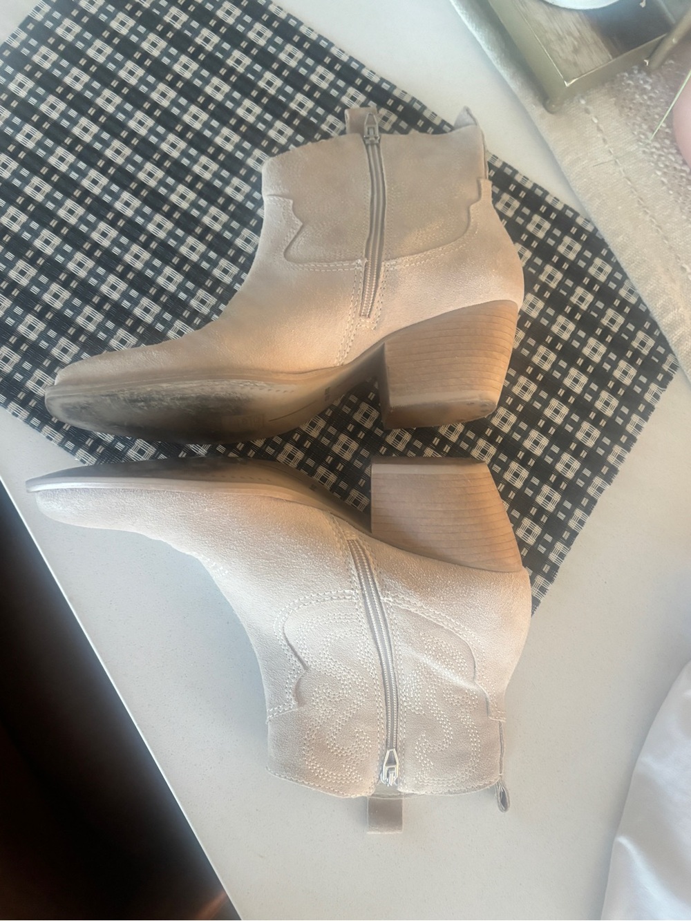 Dolce Vita Taupe Suede Western Ankle Bootie - Picture 4 of 6